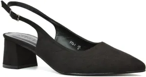 Womens Court Shoes Ladies Block Low Heel Point Toe Slingback Evening Classic Pumps Shoes Size 5-10