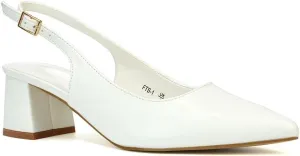 Womens Court Shoes Ladies Block Low Heel Point Toe Slingback Evening Classic Pumps Shoes Size 5-10