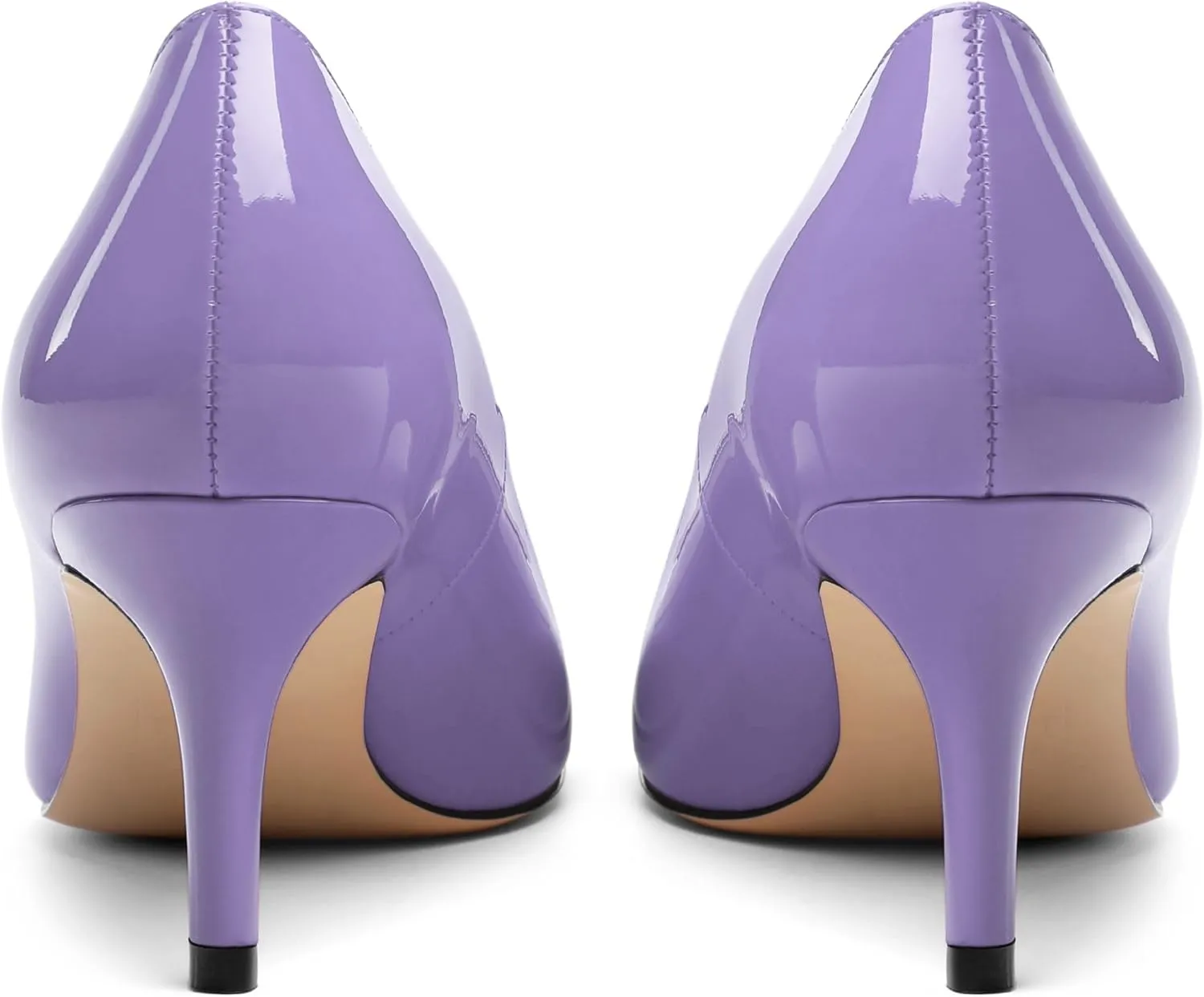 Womens Elegant Pumps, Pointed Toe Heels for Women, Kitten Heel Wedding Shoes, Slip on, Square Buckle, Solid Color, Sexy Stilettos for Ladies 2.5in