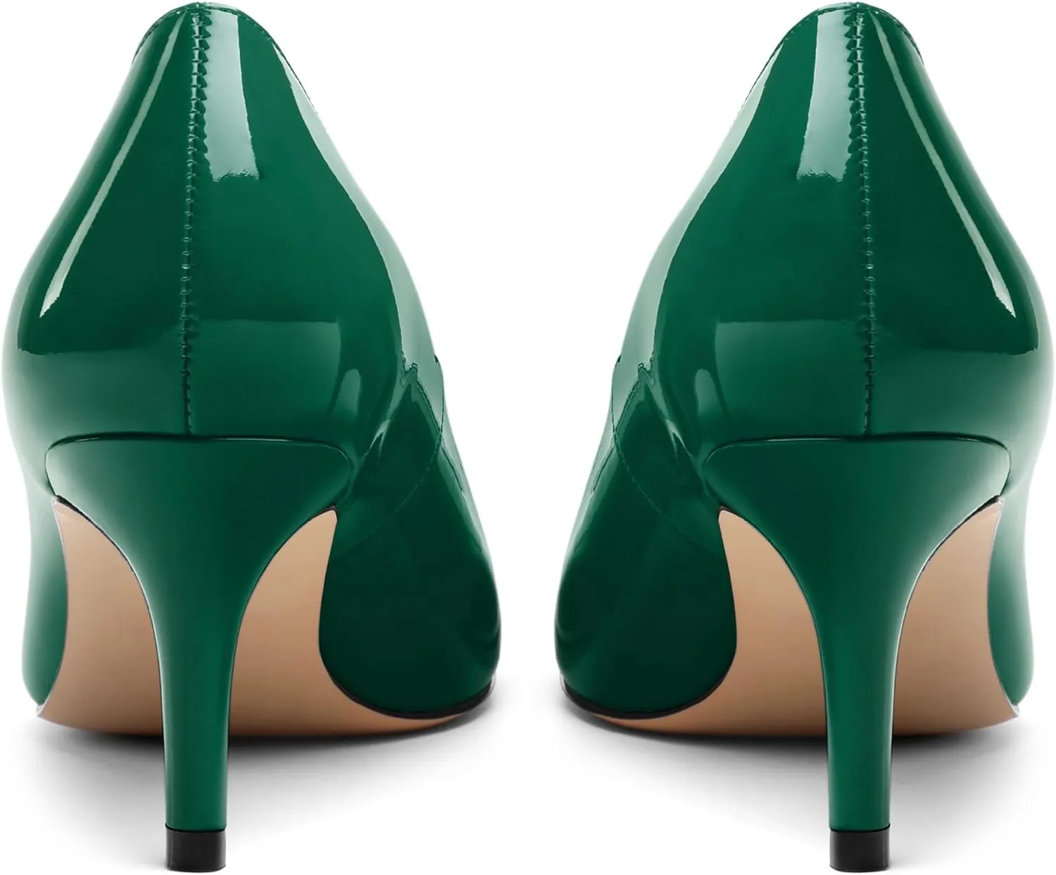 Womens Elegant Pumps, Pointed Toe Heels for Women, Kitten Heel Wedding Shoes, Slip on, Square Buckle, Solid Color, Sexy Stilettos for Ladies 2.5in