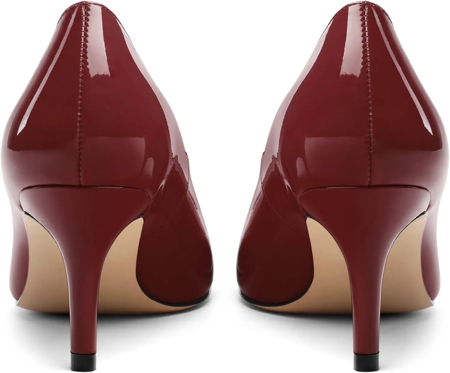 Womens Elegant Pumps, Pointed Toe Heels for Women, Kitten Heel Wedding Shoes, Slip on, Square Buckle, Solid Color, Sexy Stilettos for Ladies 2.5in