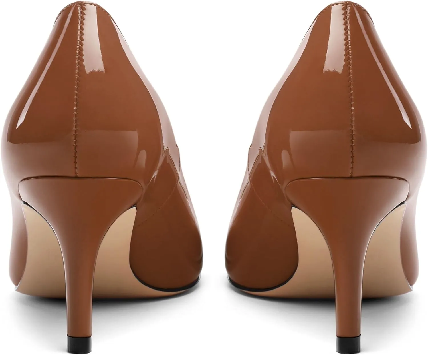 Womens Elegant Pumps, Pointed Toe Heels for Women, Kitten Heel Wedding Shoes, Slip on, Square Buckle, Solid Color, Sexy Stilettos for Ladies 2.5in