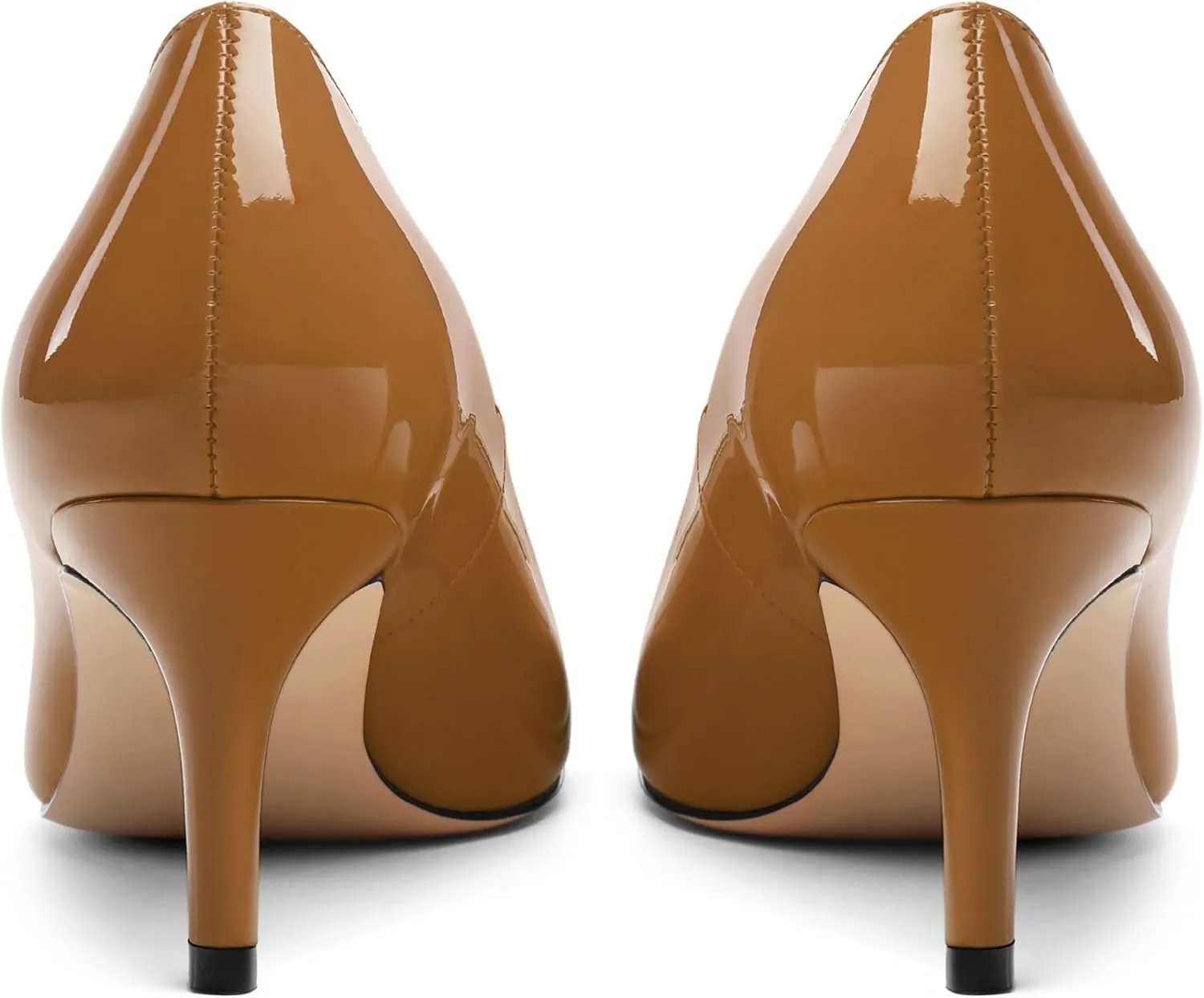 Womens Elegant Pumps, Pointed Toe Heels for Women, Kitten Heel Wedding Shoes, Slip on, Square Buckle, Solid Color, Sexy Stilettos for Ladies 2.5in