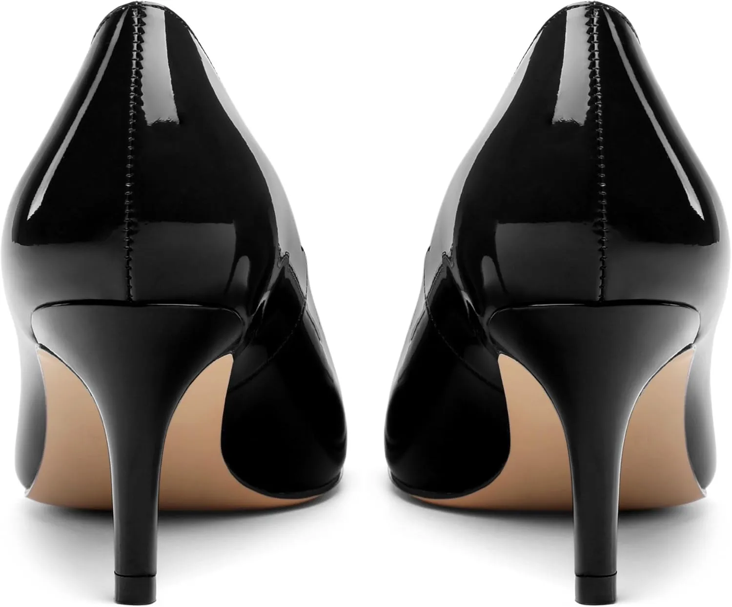 Womens Elegant Pumps, Pointed Toe Heels for Women, Kitten Heel Wedding Shoes, Slip on, Square Buckle, Solid Color, Sexy Stilettos for Ladies 2.5in