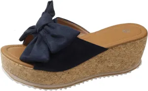Womens Espadrilles Wedge Sandals Slip On Bow Tie Open Toe Slides Shoes Summer Fashion Slippers Sandals