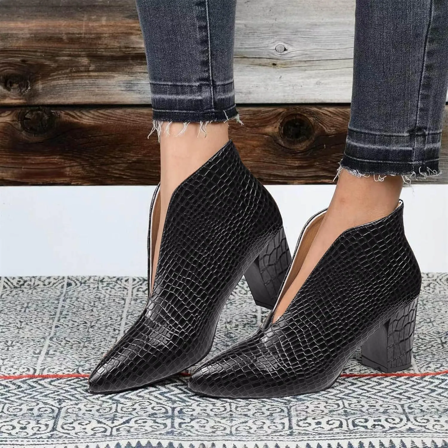 Womens Fall Booties 2024 Leather Ankle Booties Wide Width Ankle Flat Boots for Women Ankle Leather Boots for Women Winter Women's Ankle Boots Wide Toe Navy Ankle Boots for Women