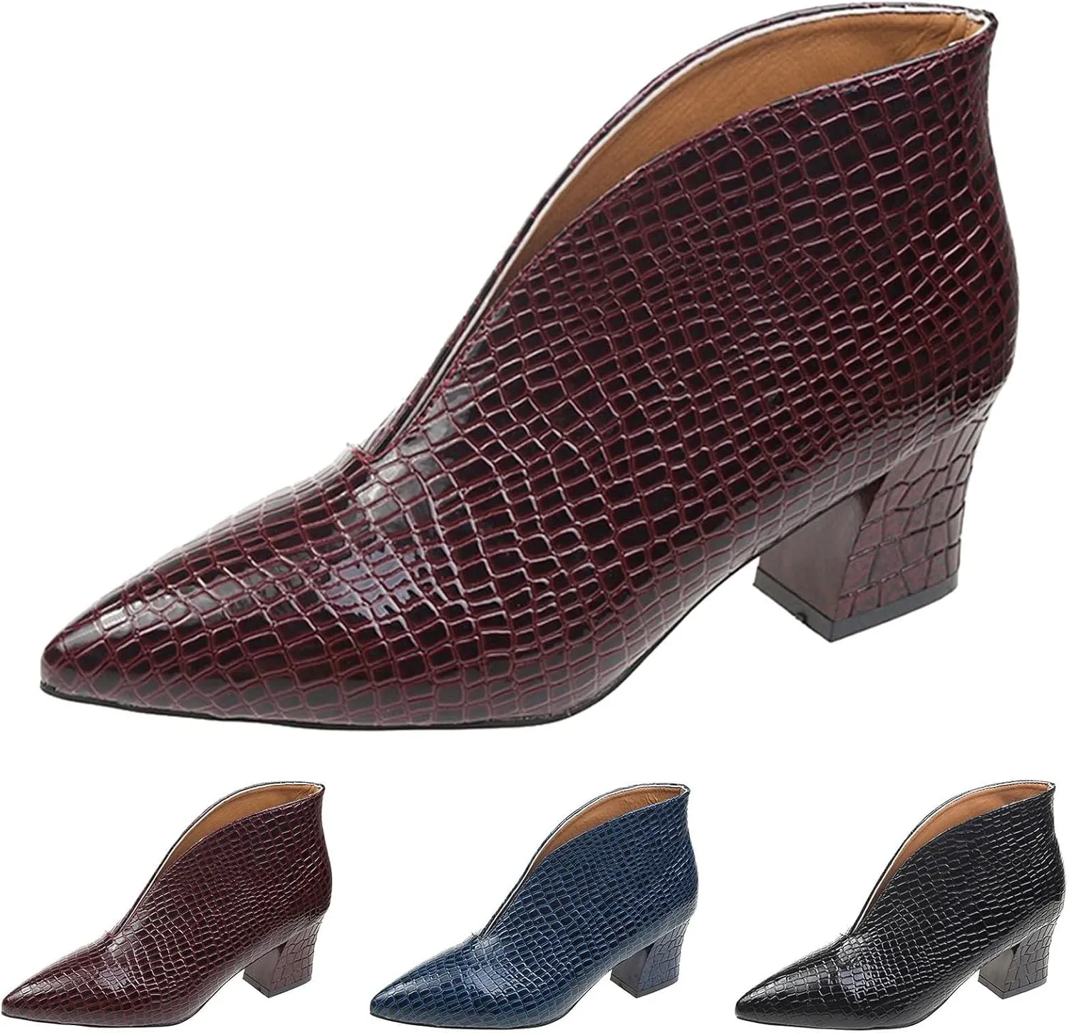 Womens Fall Booties 2024 Leather Ankle Booties Wide Width Ankle Flat Boots for Women Ankle Leather Boots for Women Winter Women's Ankle Boots Wide Toe Navy Ankle Boots for Women