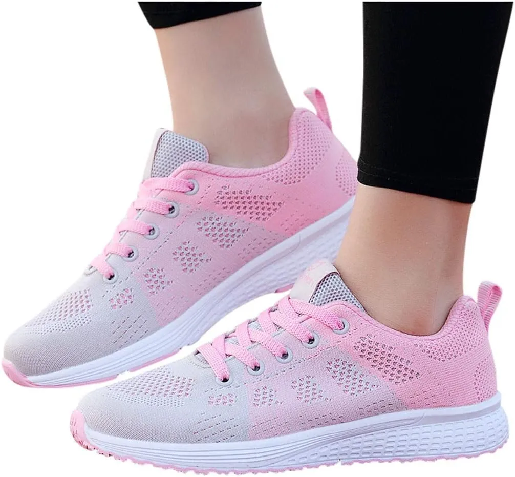 Women's Fashion Sneaker Lace Up Low Top Comfortable Walking Shoes Women Tennis Shoes Clearance Women's Navy Loafers High Top Platform Sneakers for Women