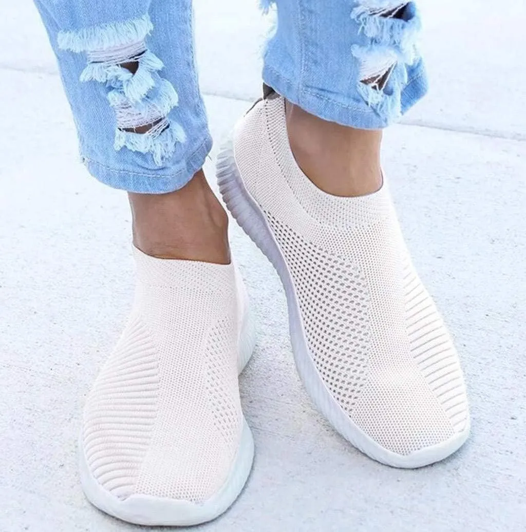 Women's Fashion Sneaker Mesh Slip On Black Non Slip Shoes for Women Comfortable Slip On Tennis Shoes Men Womens Navy Blue Loafers Mens Wide Sneakers