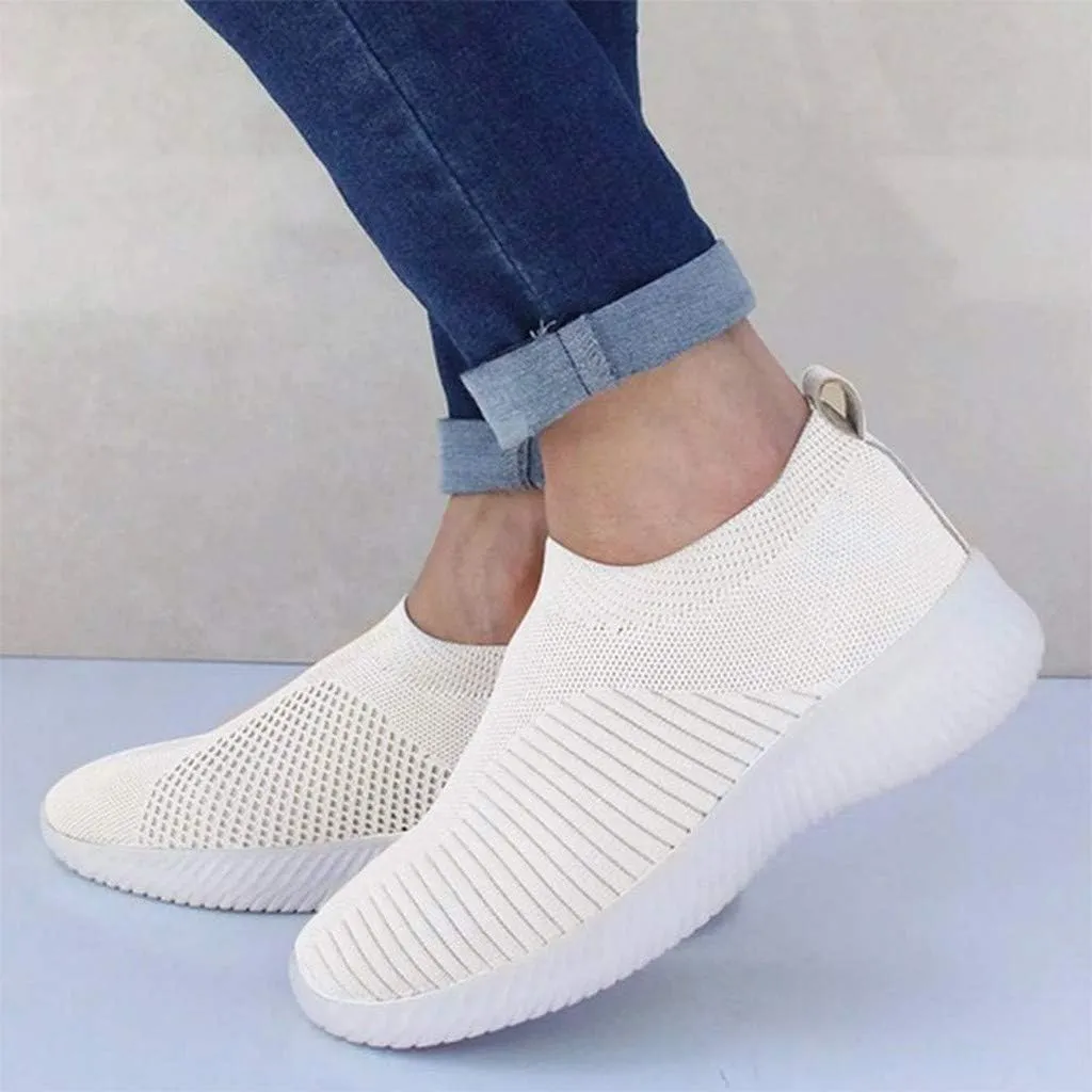 Women's Fashion Sneaker Mesh Slip On Black Non Slip Shoes for Women Comfortable Slip On Tennis Shoes Men Womens Navy Blue Loafers Mens Wide Sneakers