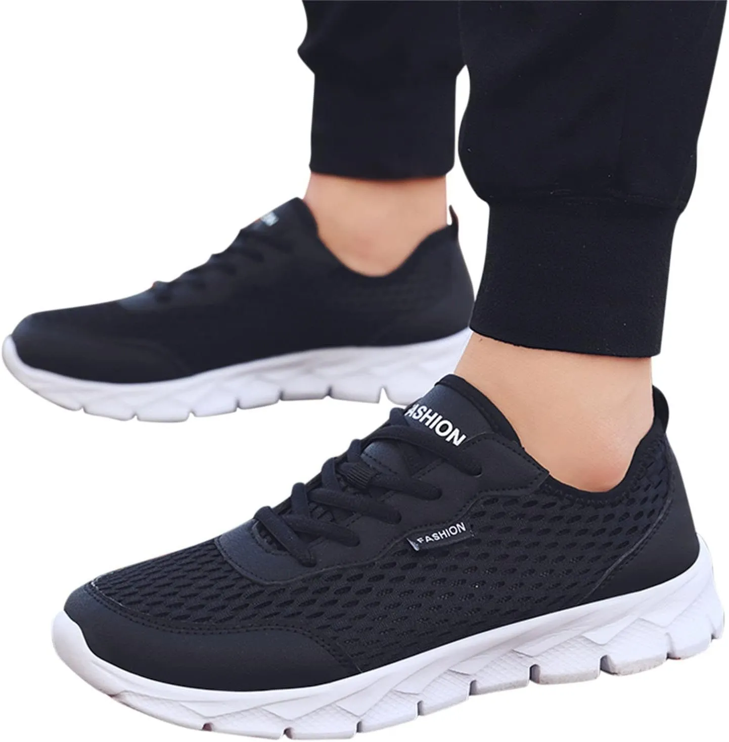 Women's Fashion Sneaker Mesh Slip On Black Non Slip Shoes for Women Comfortable Wide Tennis Shoes for Men Womens Comfortable Loafers White Sneakers for Men