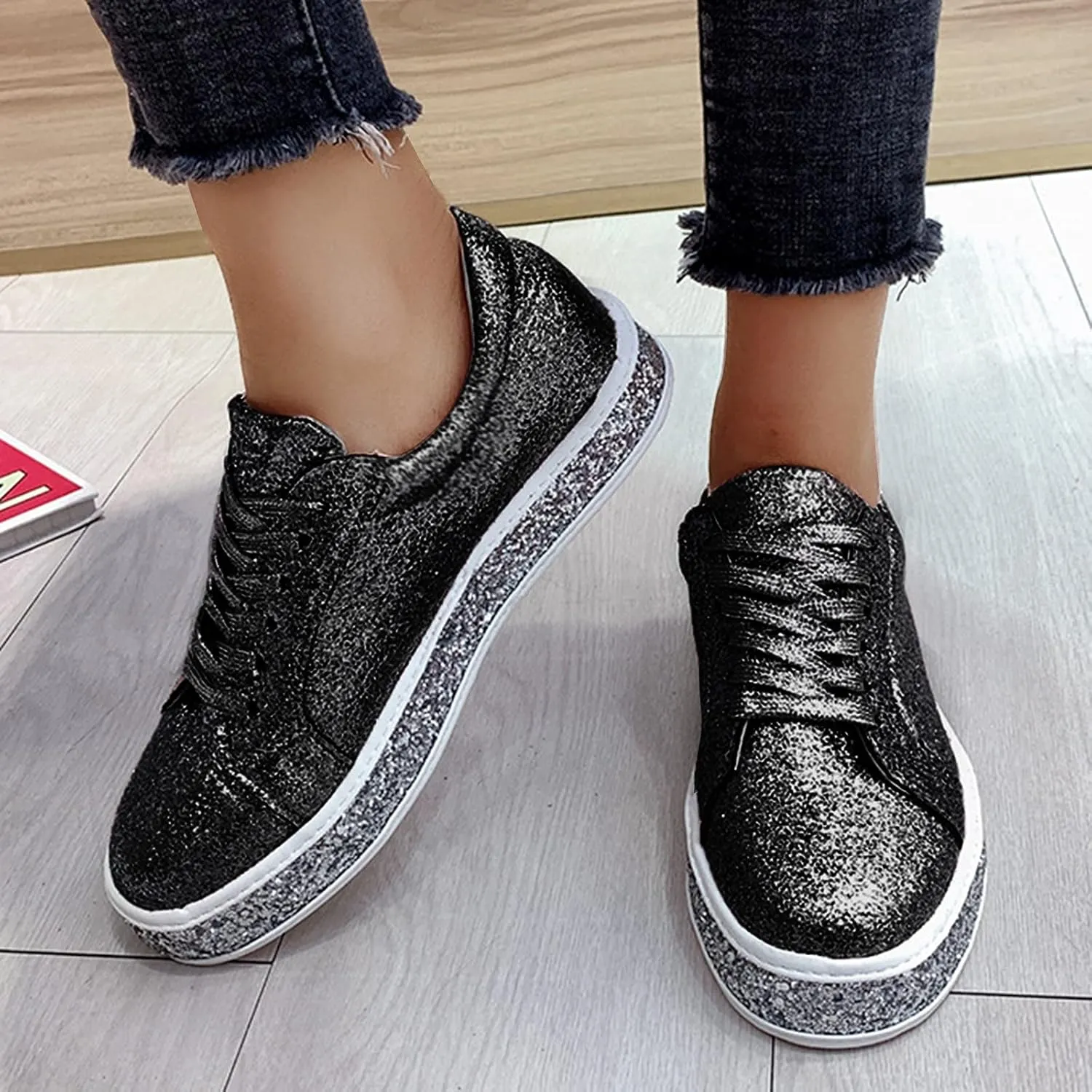 Womens Gold Platform Sneakers Size 11 Slip On Sneakers Women Wide Winter Black Shoes Women Slip On Wedges White Fashion Sneakers Women Arch Support Zapatos para Entrenar De Mujer Gym
