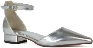 Women's Low Heel Point Toe Ankle Strap Court Shoes Ladies Wedding Dress Flat Pumps Size 5-10