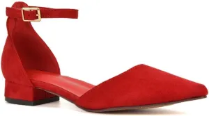 Women's Low Heel Point Toe Ankle Strap Court Shoes Ladies Wedding Dress Flat Pumps Size 5-10