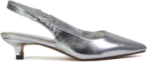 Womens Low Kitten Heel Shoes Ladies Slingback Sandals Pointed Toe Party Bridal Evening Pumps Size 5-10