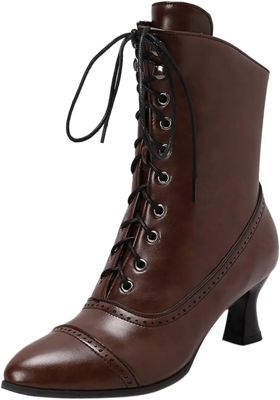 Women's Lug Sole Combat Ankle Bootie Lace up Low Chunky Block Boots Fashion Causal Shoes Side Zipper Pull On Chelsea Chukka