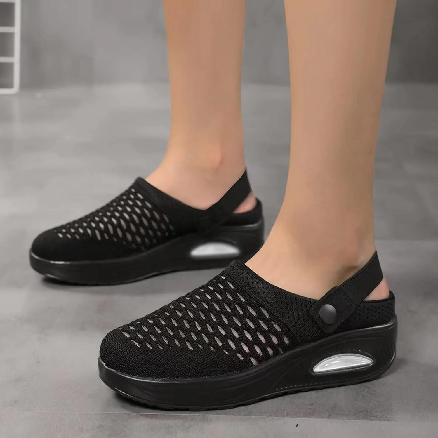 Women's Orthopedic Clogs with Air Cushion Support To Reduce Back and Knee Pressure Breathable Mesh Non Slip Sandals Lightweight Walking Slippers Shoes