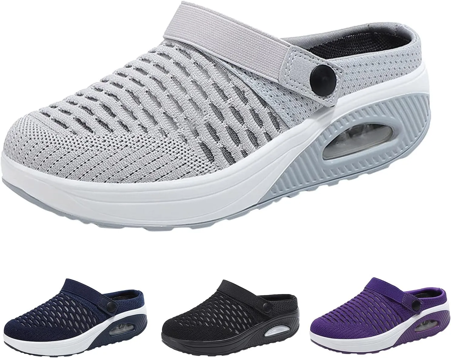 Women's Orthopedic Clogs with Air Cushion Support To Reduce Back and Knee Pressure Breathable Mesh Non Slip Sandals Lightweight Walking Slippers Shoes
