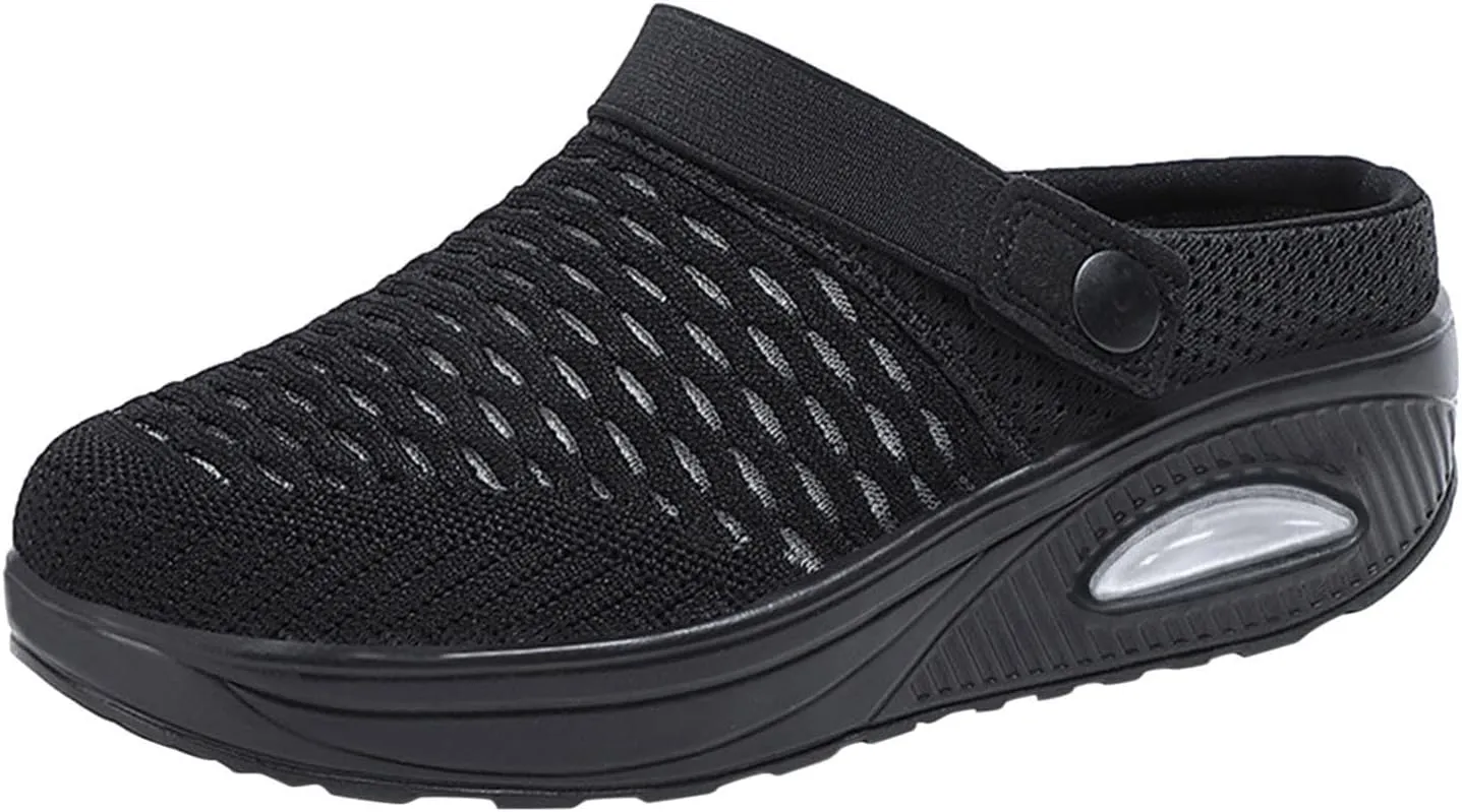 Women's Orthopedic Clogs with Air Cushion Support To Reduce Back and Knee Pressure Breathable Mesh Non Slip Sandals Lightweight Walking Slippers Shoes