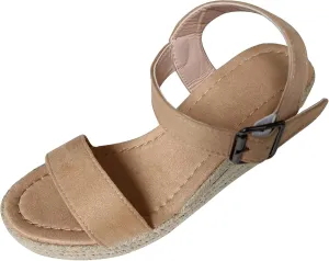 Women's Platform Sandals Open Toe Espadrilles Summer Dressy Slip on Ankle Strap Buckle Wedges Sandals