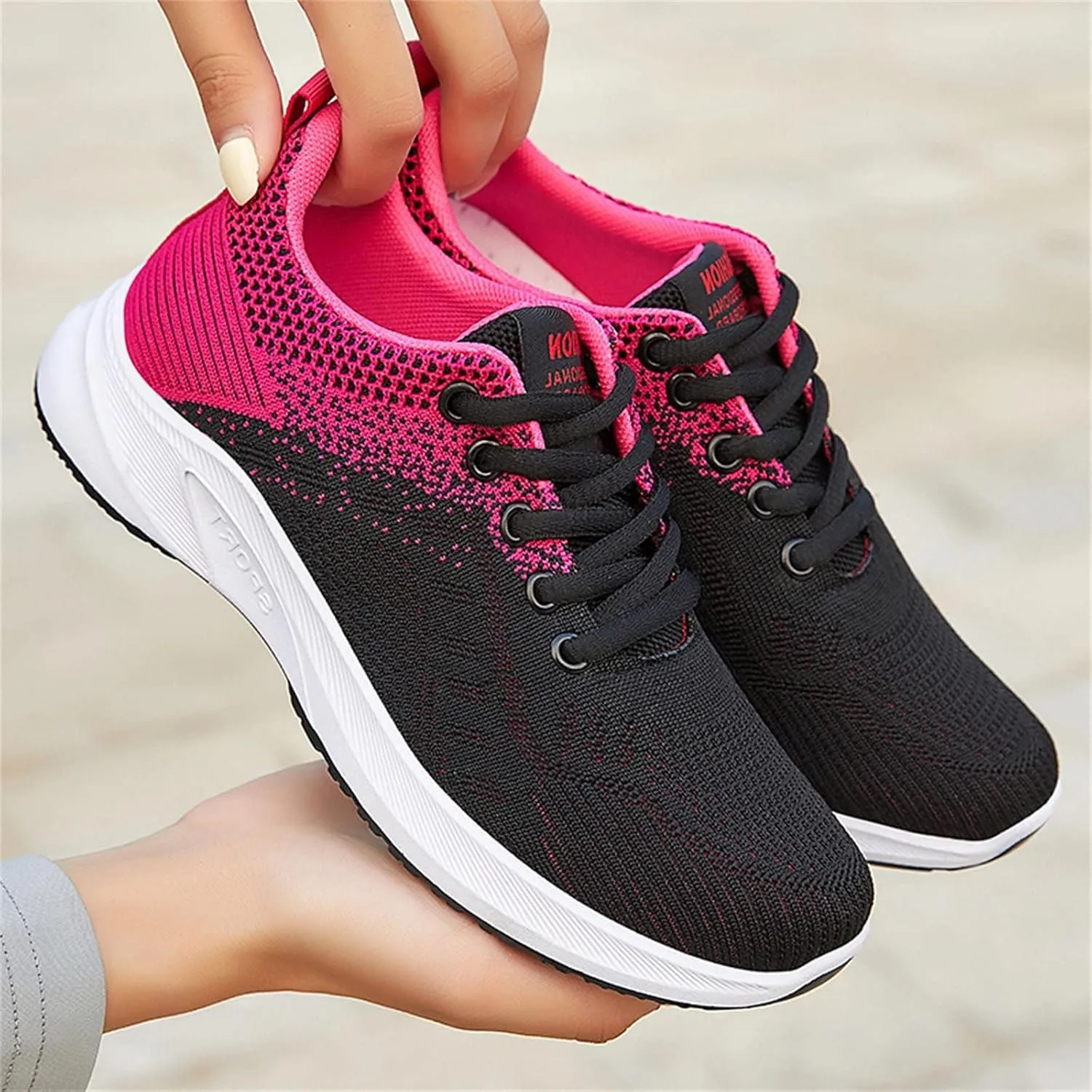 Womens Running Trainers Athletic Sneakers Ladies Breathable Mesh Sport Shoes Non Slip Workout Gym Athletic Jogging