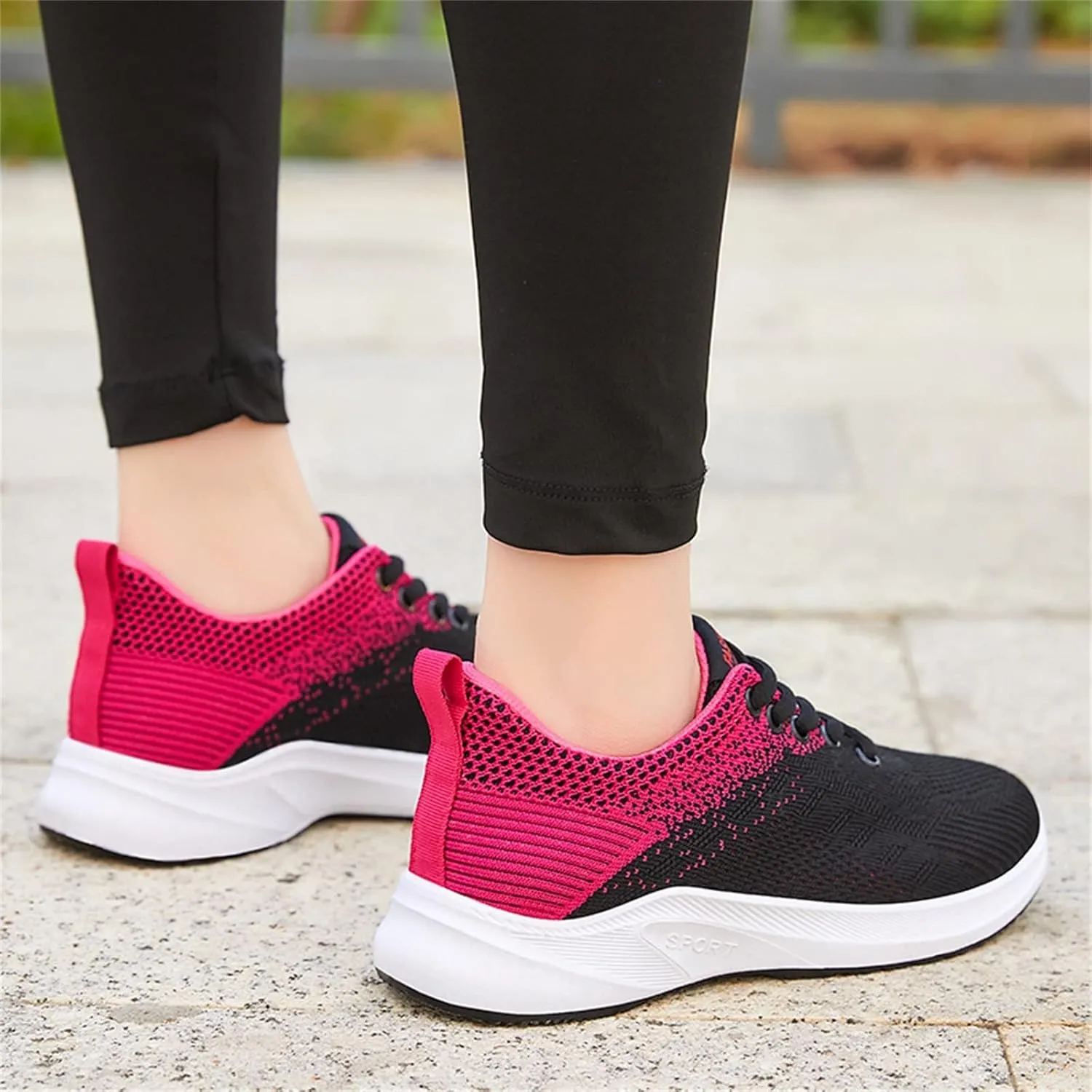 Womens Running Trainers Athletic Sneakers Ladies Breathable Mesh Sport Shoes Non Slip Workout Gym Athletic Jogging