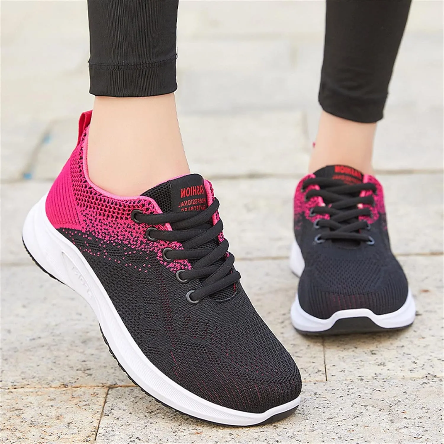 Womens Running Trainers Athletic Sneakers Ladies Breathable Mesh Sport Shoes Non Slip Workout Gym Athletic Jogging