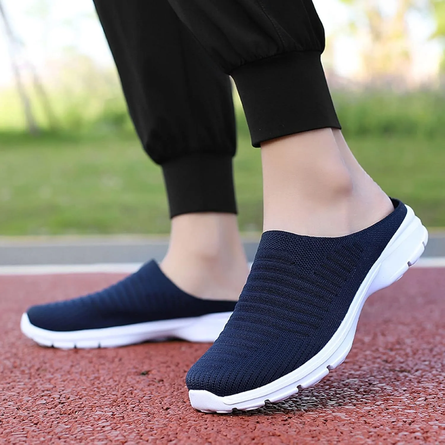 Women's Slip-on Mule Sneakers Lightweight Non Slip Work Shoes Women Winter Casual Slip On Shoes White Sneakers Platform Tennis Shoe Trainers Shoe