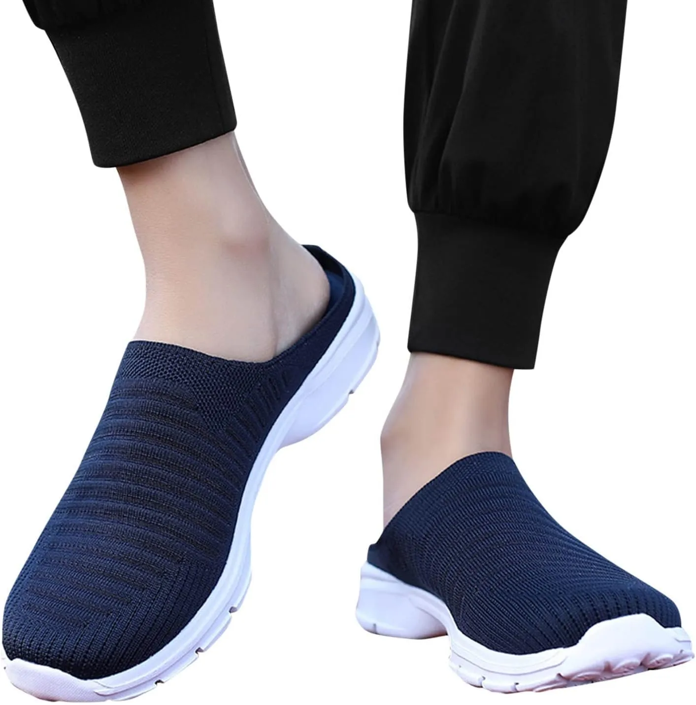 Women's Slip-on Mule Sneakers Lightweight Non Slip Work Shoes Women Winter Casual Slip On Shoes White Sneakers Platform Tennis Shoe Trainers Shoe