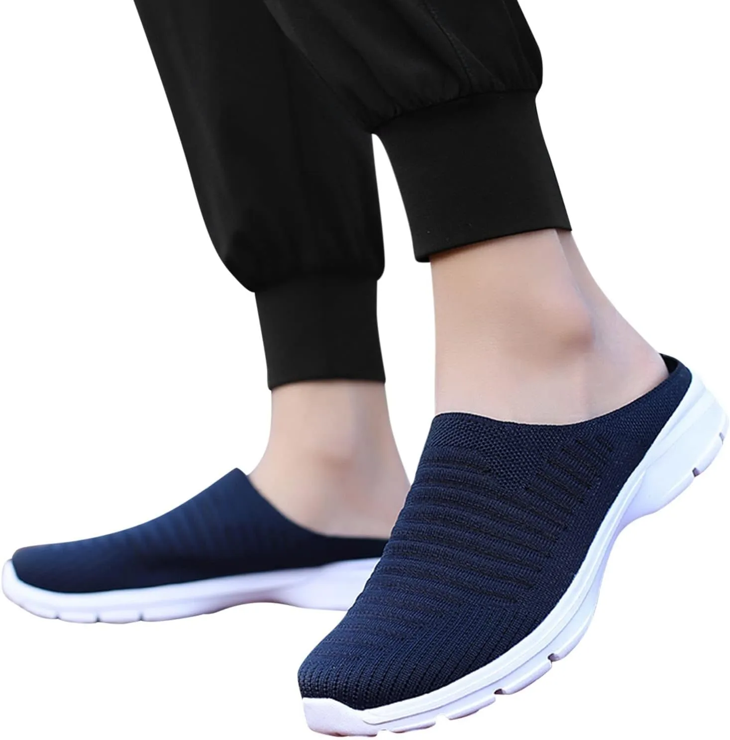 Women's Slip-on Mule Sneakers Lightweight Non Slip Work Shoes Women Winter Casual Slip On Shoes White Sneakers Platform Tennis Shoe Trainers Shoe