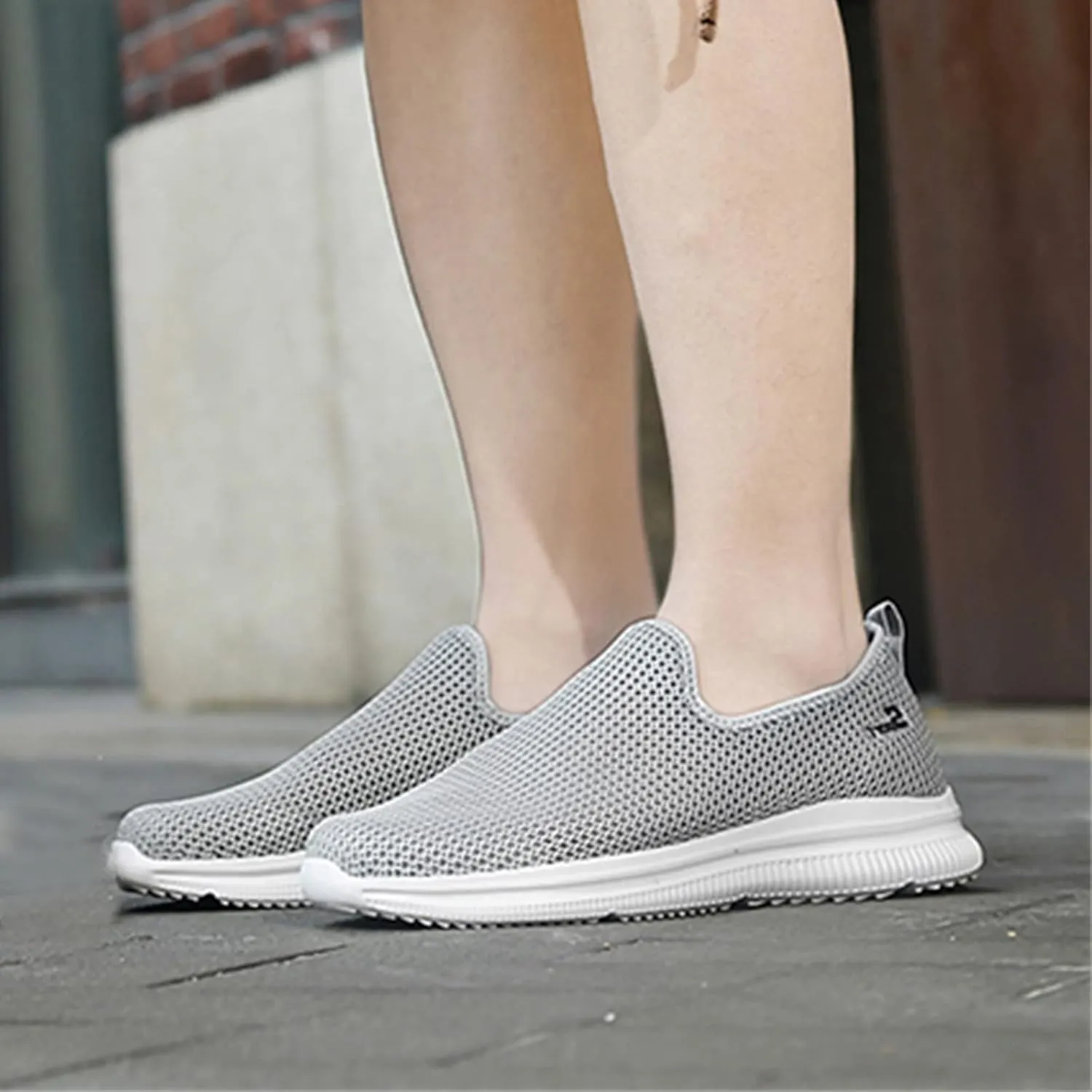 Women's Slip On Sneakers Lightweight Breathable Womens Running Shoes Sports Dressy Casual Shoes High Top Sneakers White Tennis Shoe Loafers Shoe