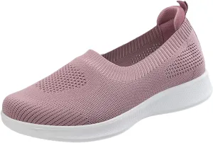 Women's Slip on Sneakers Shoes Woven Orthopedic Breathable Soft Shoes Walking Diabetic Foam Shoes Hands Free Slip in