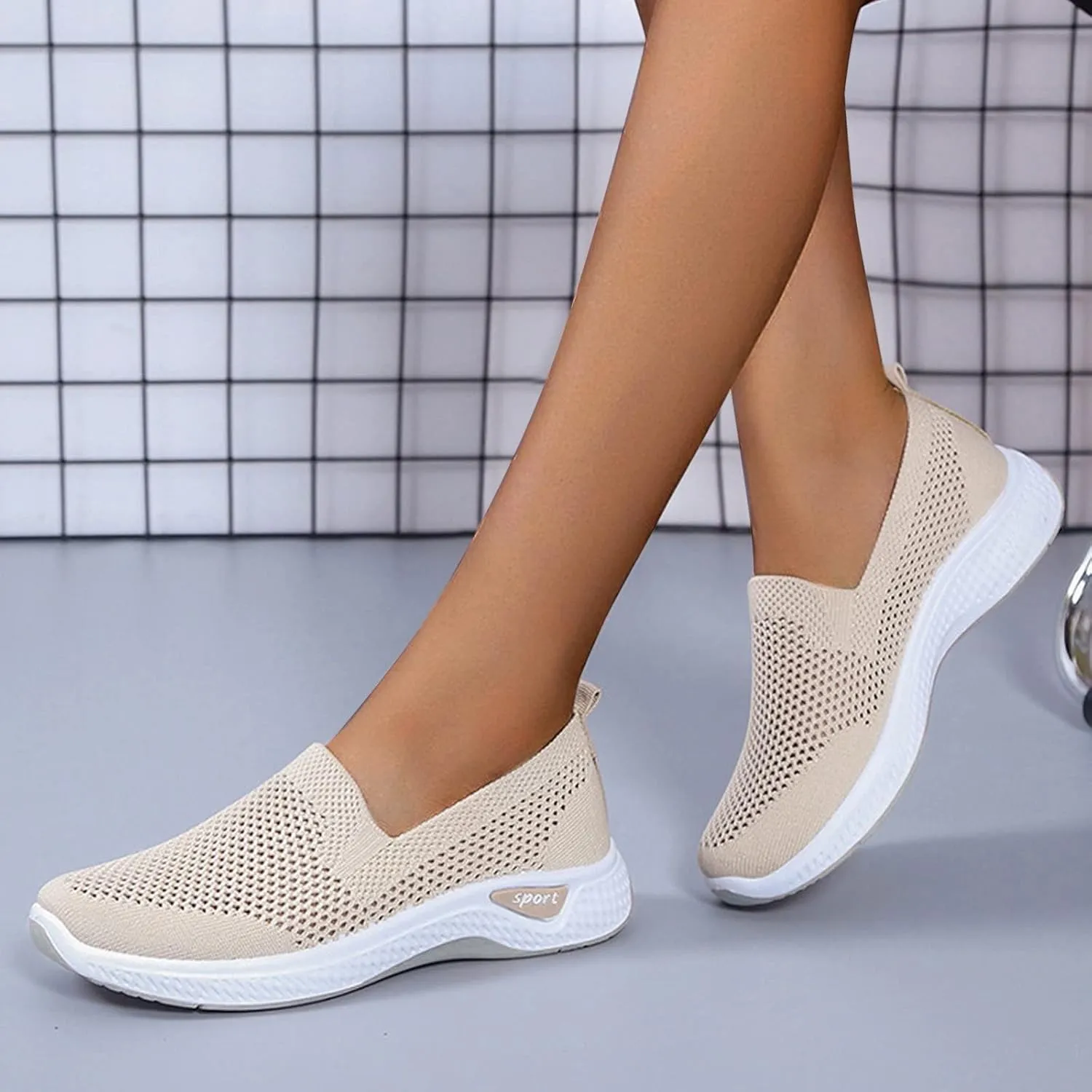 Women's Slip On Trainers, Casual Work Running Sneakers Orthopedic Shoes for Women UK Summer Sport Breathable Shoe