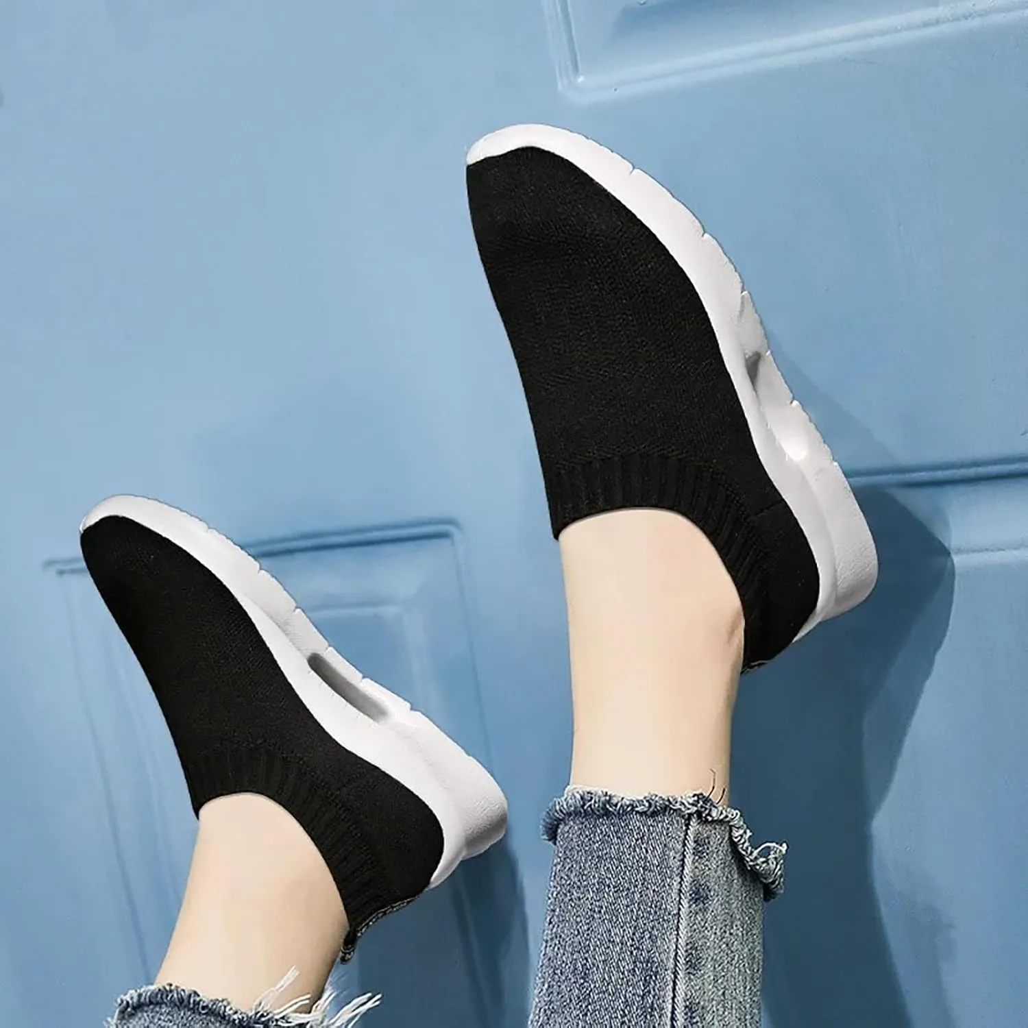 Womens Slip On Walking Shoes Non Slip Running Shoes Running Shoes for Women Mesh Men Casual Shoes White Sneakers White Tennis Shoe Cross Trainer Shoe