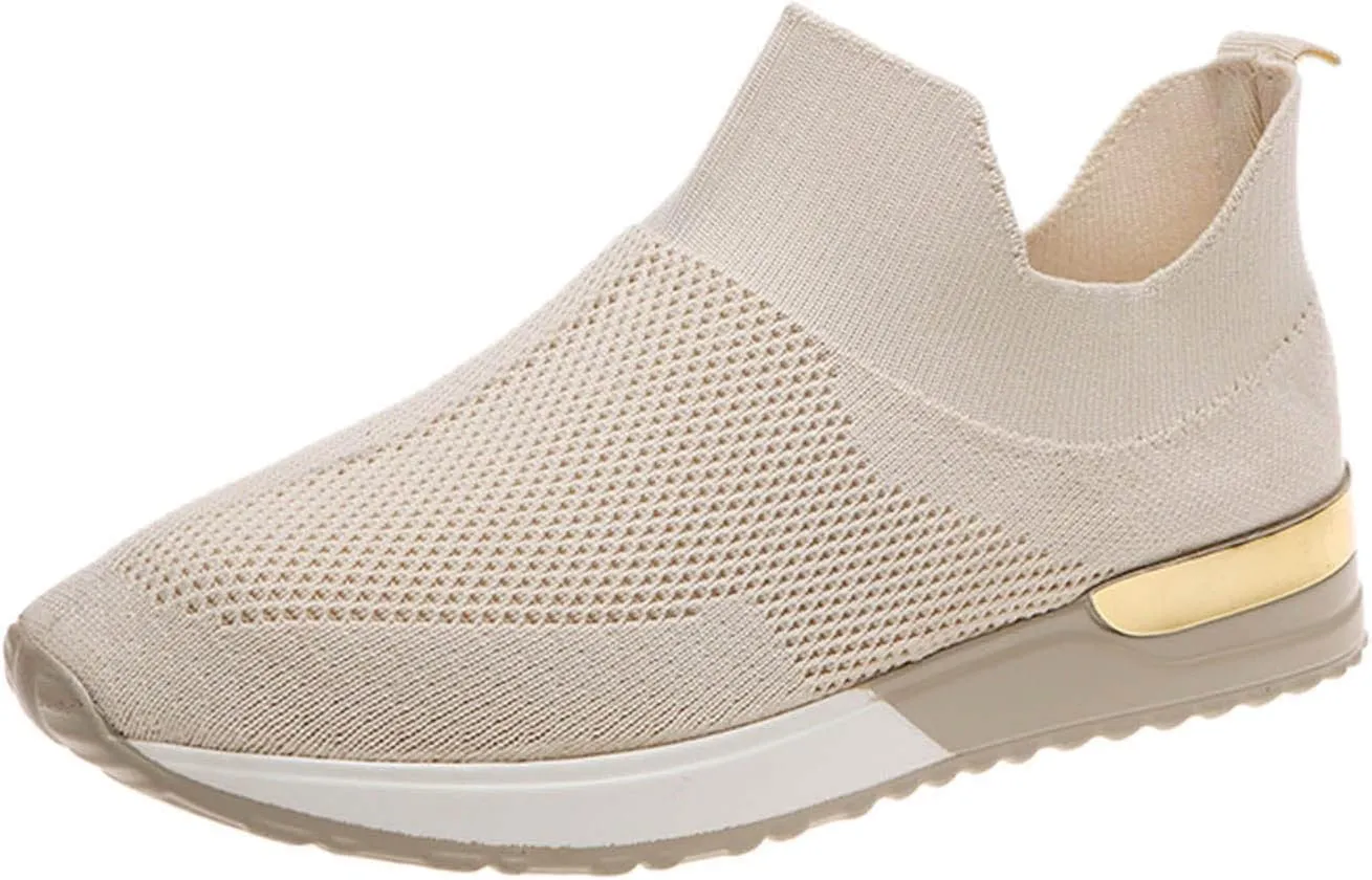 Women's Slip On Walking Shoes Running Comfortable Tennis Shoes Womens Lightweight Casual Work Shoes White Platform Sneakers Red Tennis Shoe White Loafers