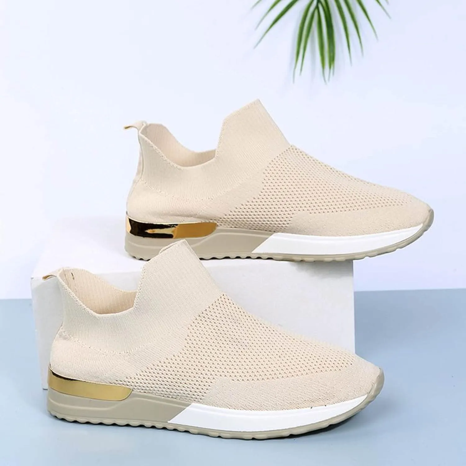 Women's Slip On Walking Shoes Running Comfortable Tennis Shoes Womens Lightweight Casual Work Shoes White Platform Sneakers Red Tennis Shoe White Loafers