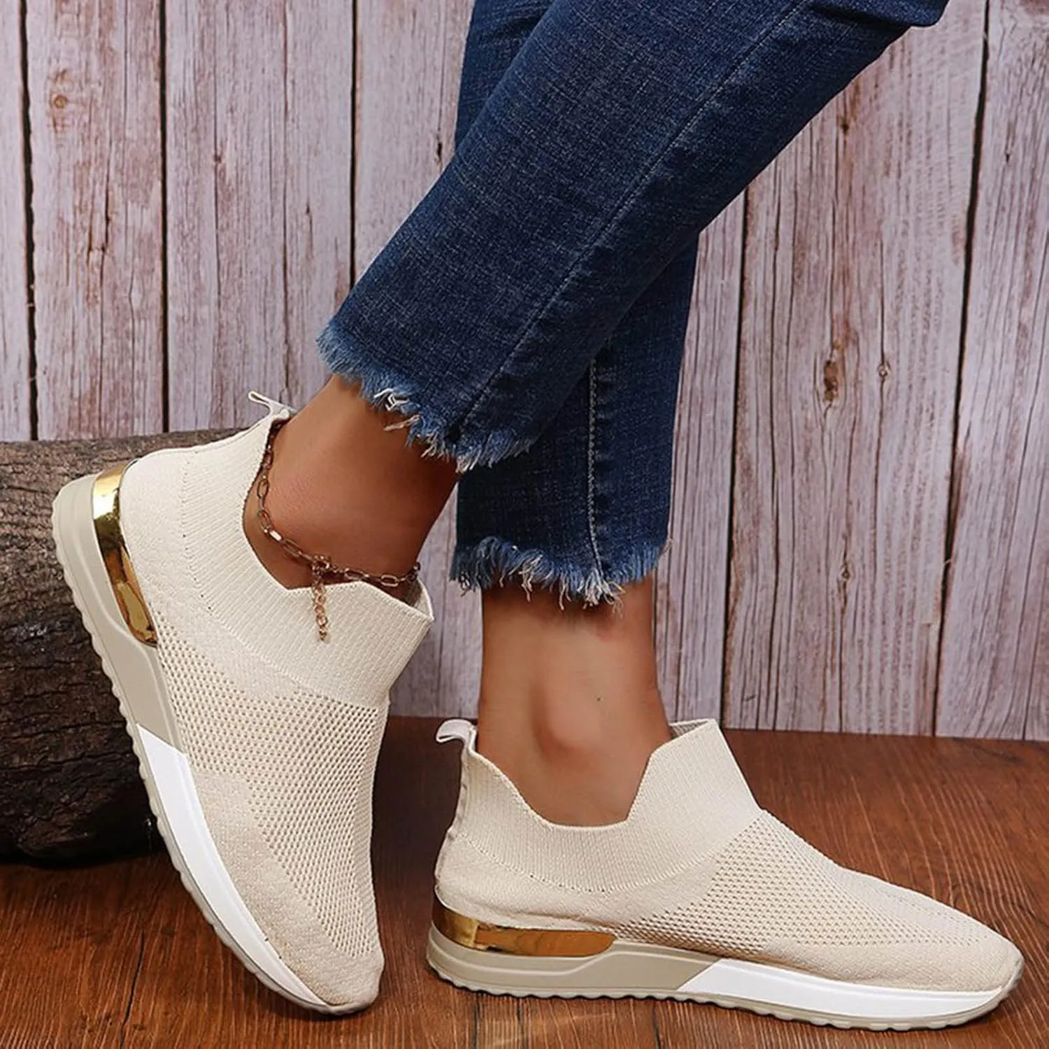 Women's Slip On Walking Shoes Running Comfortable Tennis Shoes Womens Lightweight Casual Work Shoes White Platform Sneakers Red Tennis Shoe White Loafers