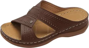 Women's Slippers Dressy Summer Comfortable Slides Wedge Sandals Hollow Non Slip Bathroom Shower Shoes Sandals Beach Walking Shoes for Summer Outdoor Casual