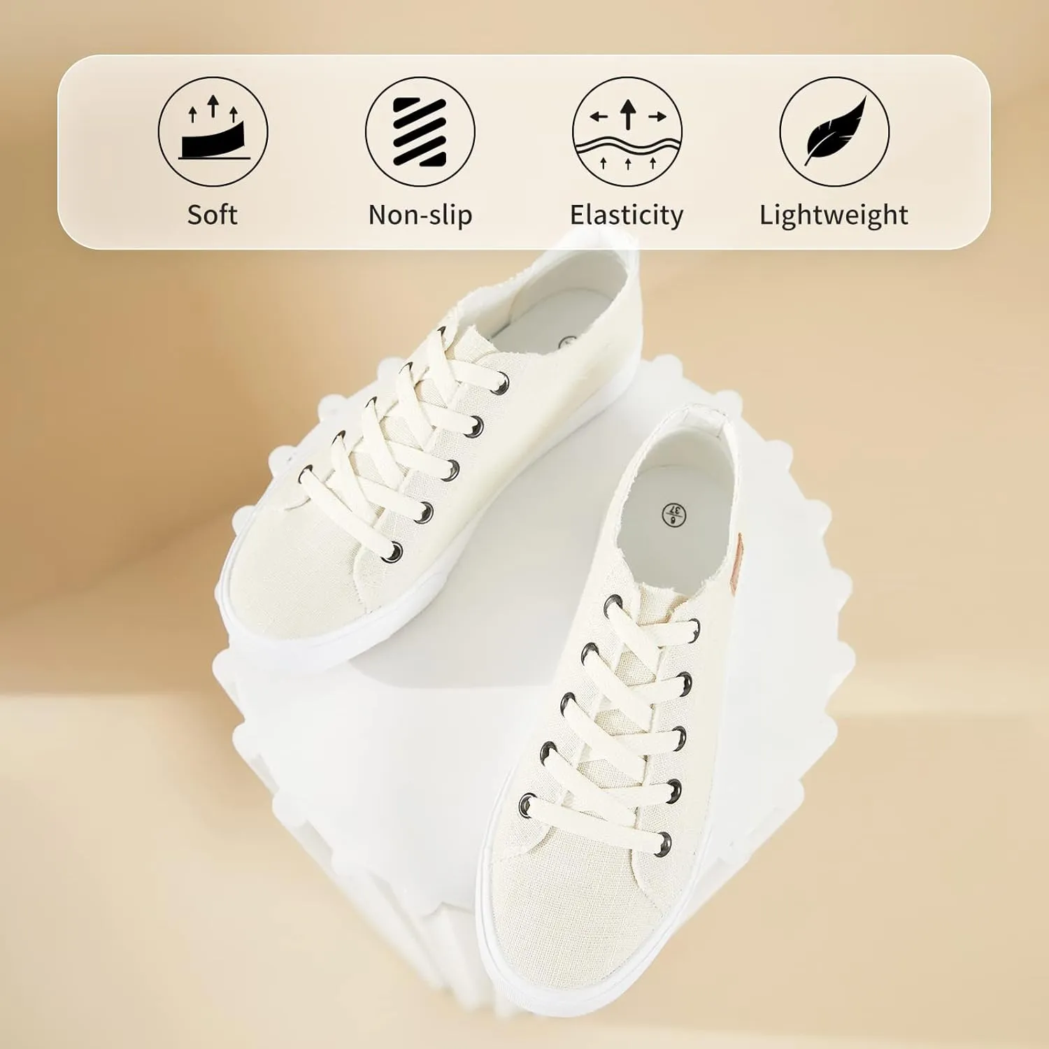 Women's Sneakers Canvas Shoes for Women Lace up Fashion Canvas Sneakers Classic Low Top Casual Shoes