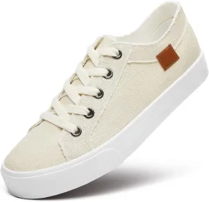 Women's Sneakers Canvas Shoes for Women Lace up Fashion Canvas Sneakers Classic Low Top Casual Shoes