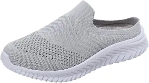 Womens Summer Breathable Mesh Slippers Non Slip Work Shoes Women Lether Casual Tennis Shoes Casual Sneakers Steel Toe Tennis Shoe White Loafers