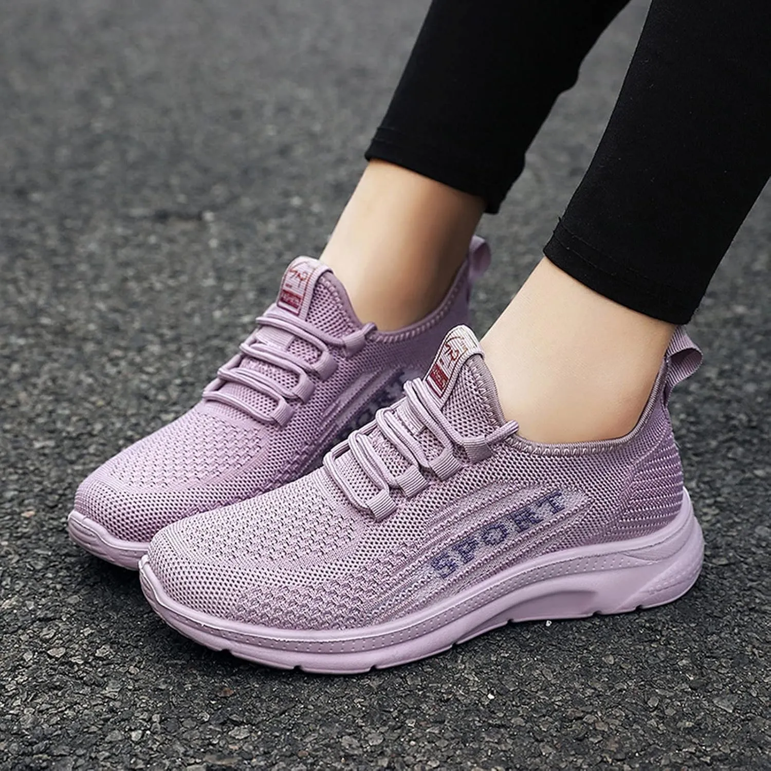 Women's Trainers Casual Mesh Breathable Sneakers Walking Gym Sport Lightweight Black Running Shoes for Womens