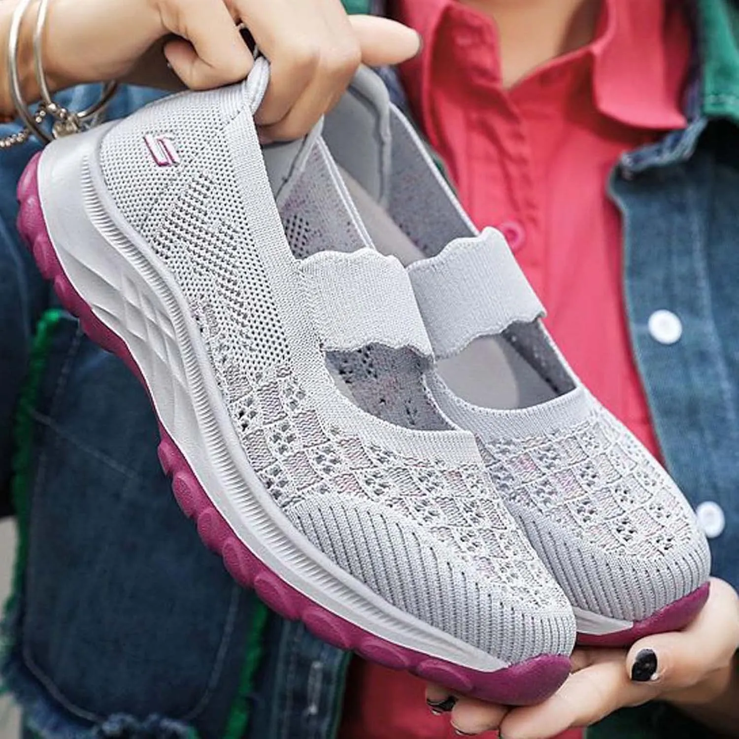 Women's Trainers Casual Mesh Breathable Sneakers Walking Gym Sport Lightweight Black Running Shoes for Womens