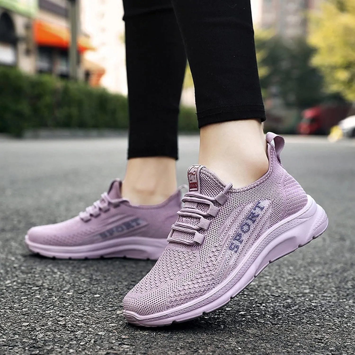 Women's Trainers Casual Mesh Breathable Sneakers Walking Gym Sport Lightweight Black Running Shoes for Womens