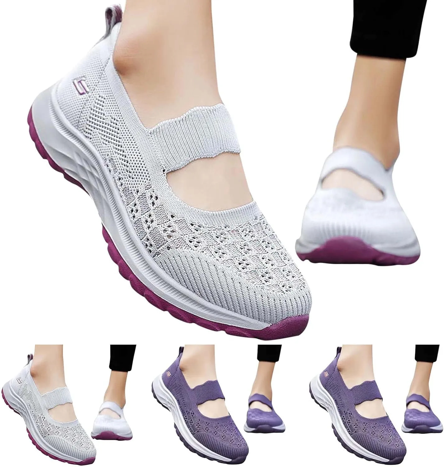 Women's Trainers Casual Mesh Breathable Sneakers Walking Gym Sport Lightweight Black Running Shoes for Womens