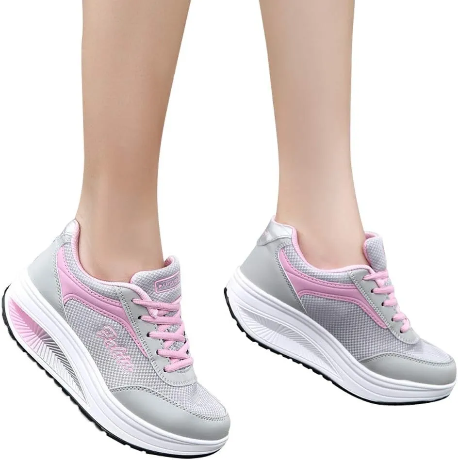 Womens Trainers Shoes Wide Fit Sneakers Ladies Walking Gym Shoes Breathable Athletic Air Cushion Jogging Running Shoes