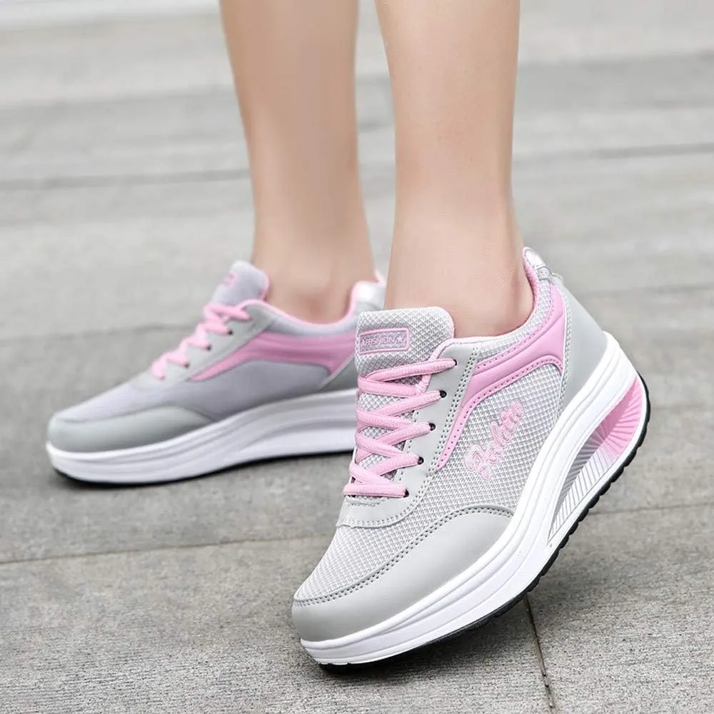 Womens Trainers Shoes Wide Fit Sneakers Ladies Walking Gym Shoes Breathable Athletic Air Cushion Jogging Running Shoes