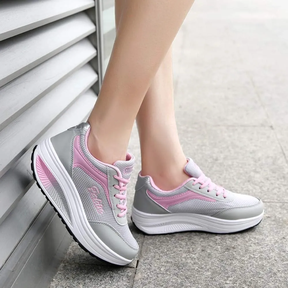 Womens Trainers Shoes Wide Fit Sneakers Ladies Walking Gym Shoes Breathable Athletic Air Cushion Jogging Running Shoes