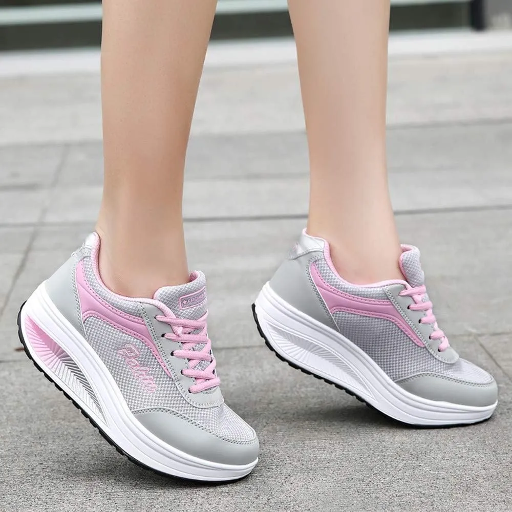 Womens Trainers Shoes Wide Fit Sneakers Ladies Walking Gym Shoes Breathable Athletic Air Cushion Jogging Running Shoes