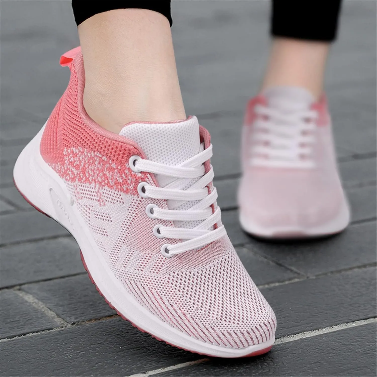 Womens Trainers Wide Fit Breathable Mesh Orthopedic Sneakers Arch Support Lightweight Slip on Gym Athletic Running Shoe